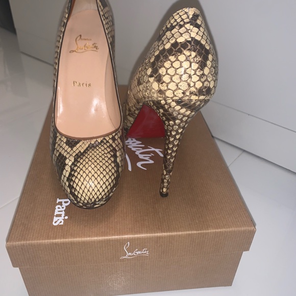 Christian Louboutin Python Leather Snake skin Heels - Picture 1 of 5